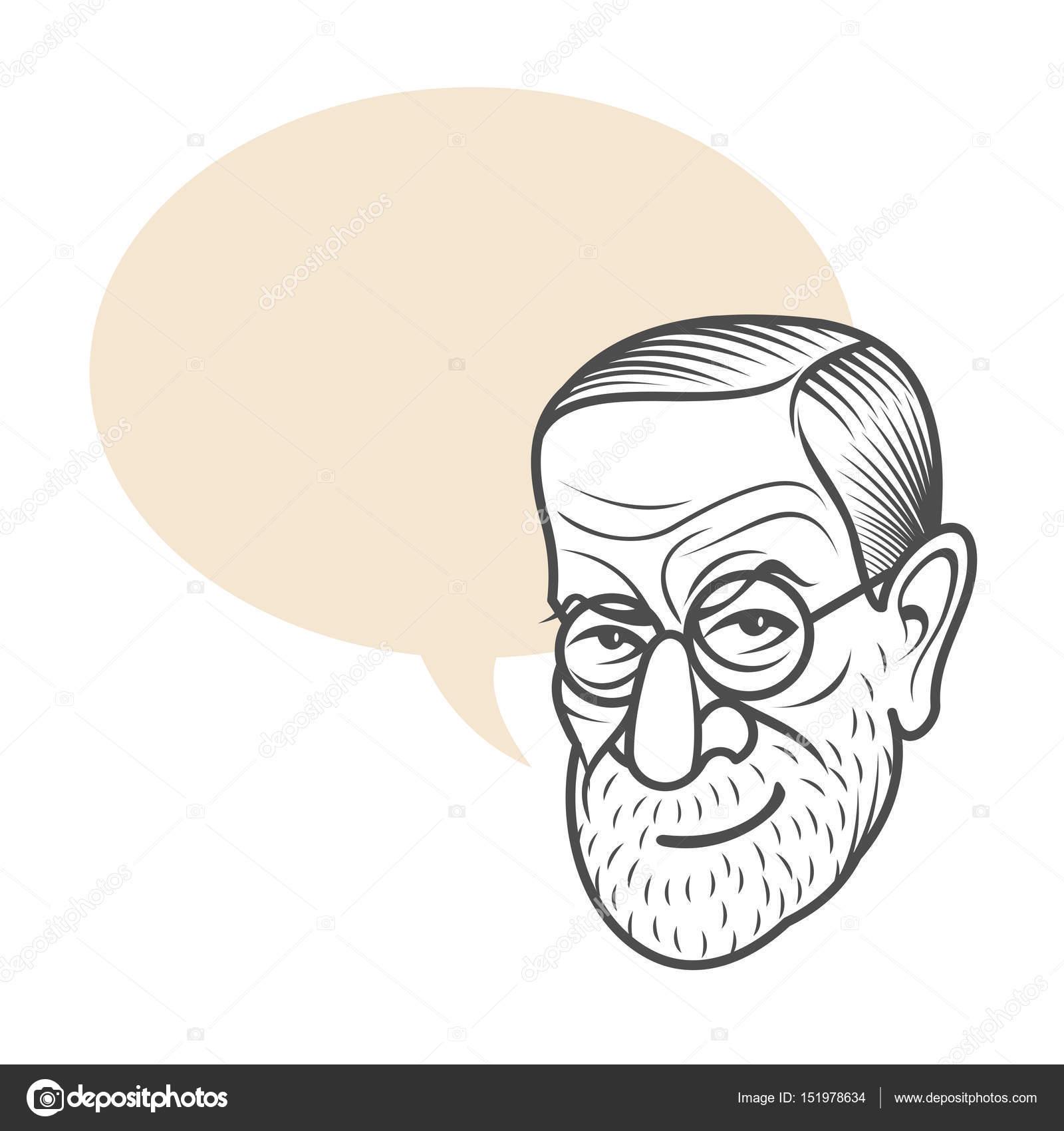 Cartoon Caricature Portrait Of Sigmund Freud Stock Vector Image By C Samorodinov