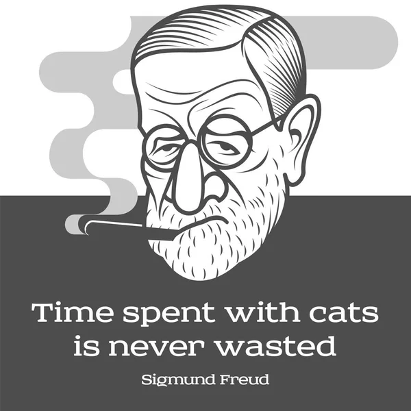 Tecknad karikatyr porträtt av Sigmund Freud — Stock vektor