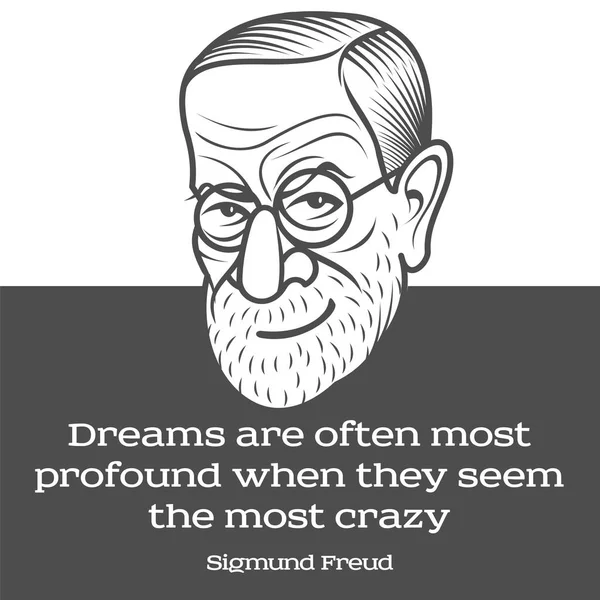 Cartoon caricature portrait of Sigmund Freud — Stock Vector