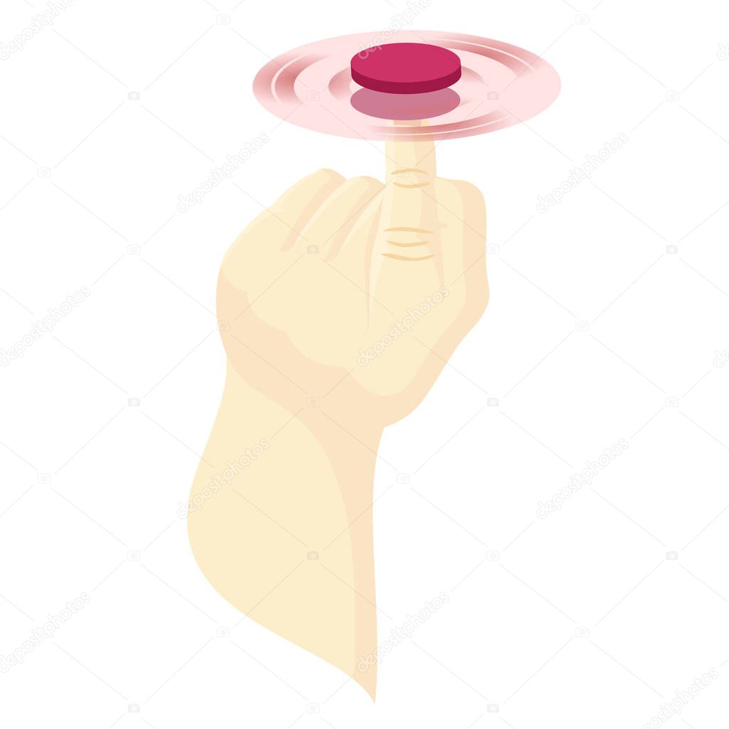 Hand spinner flat vector illustration. Hand spinner tricks. Badges, labels, banners, advertisements, brochures, business templates. Vector illustration isolated on white background