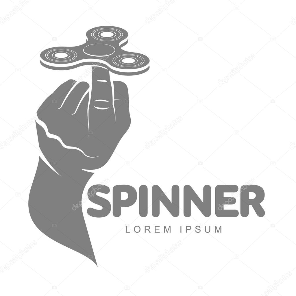 Hand spinner vector logo template for your design. Hand spinner tricks badges, labels, banners, advertisements, brochures, business templates. Vector illustration isolated on white background
