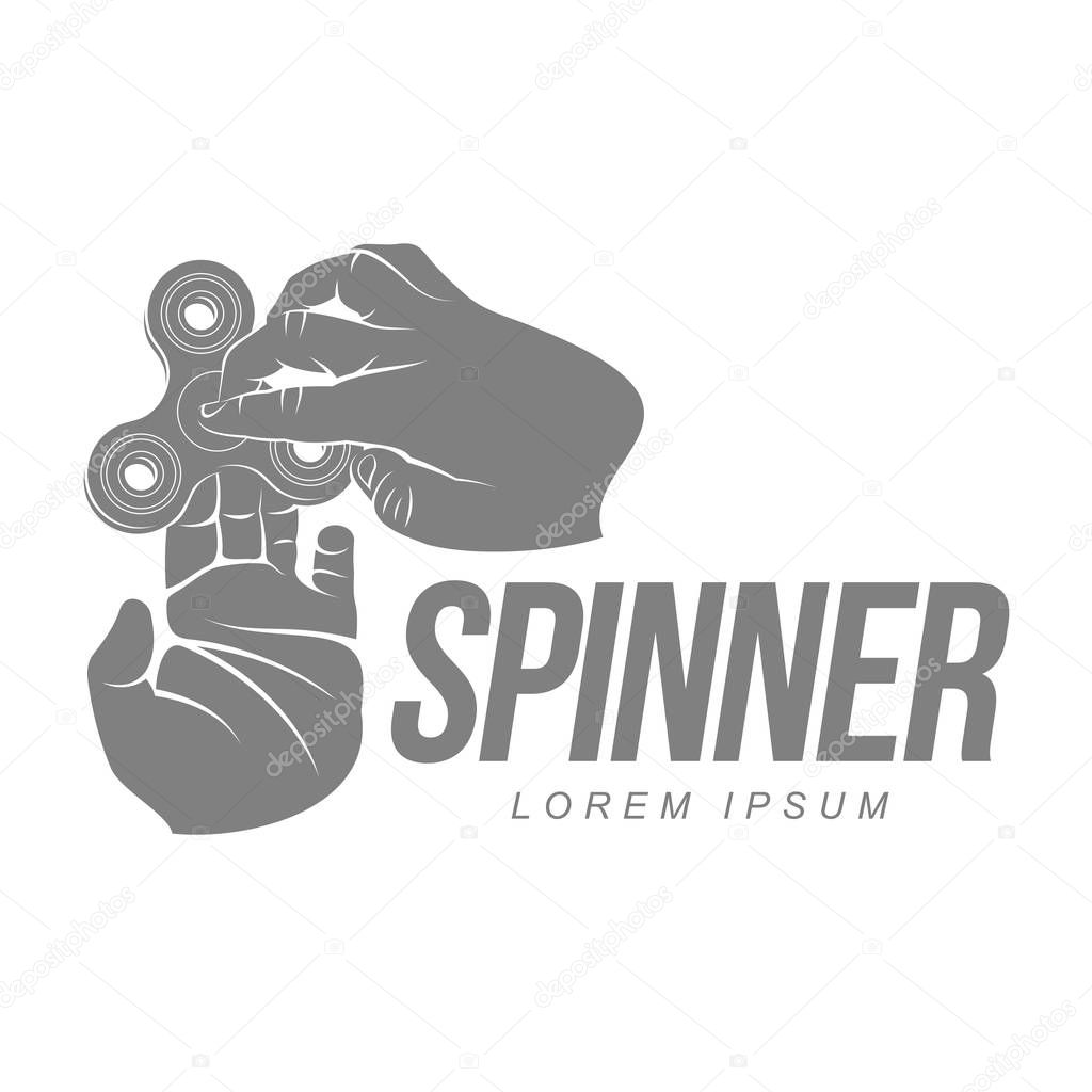Hand spinner vector logo template for your design. Hand spinner tricks badges, labels, banners, advertisements, brochures, business templates. Vector illustration isolated on white background
