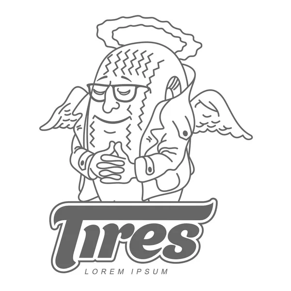 Cartoon tires logo template — Stock Vector