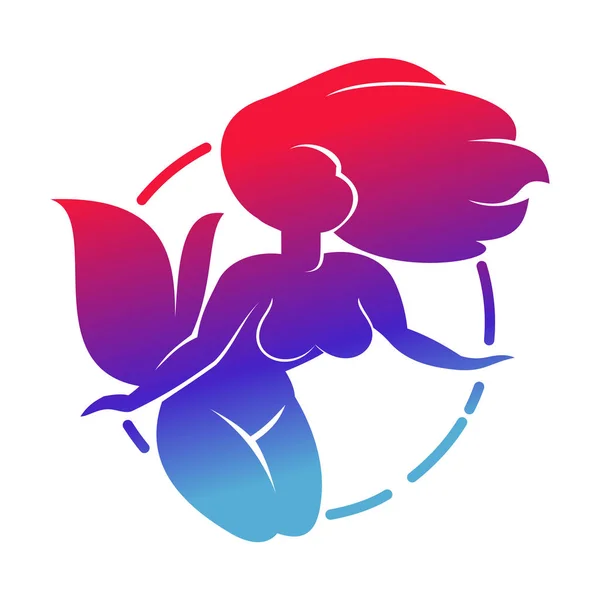 Logotipo conjunto sereia — Vetor de Stock