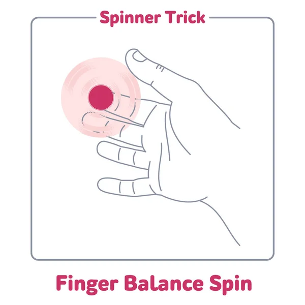 Spinner mano truco vector ilustración — Vector de stock
