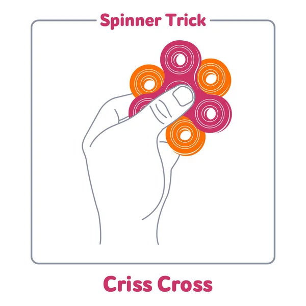 Hand spinner trick vector illustration — Stock Vector