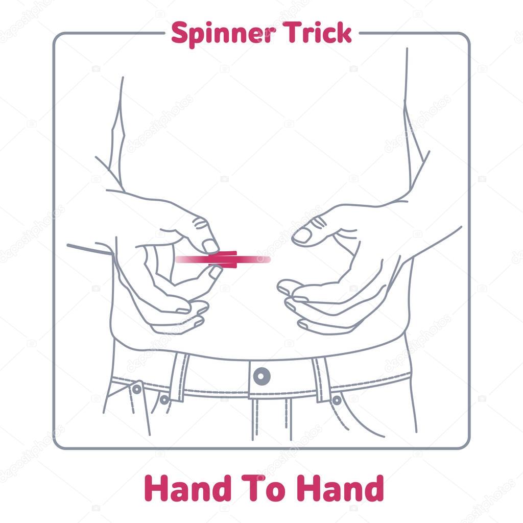 Hand spinner trick vector illustration