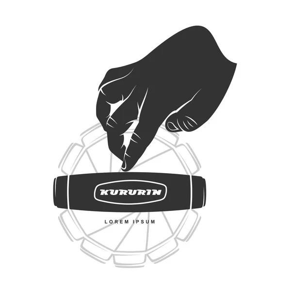 Mano fidget kururin logo vector ilustración — Archivo Imágenes Vectoriales