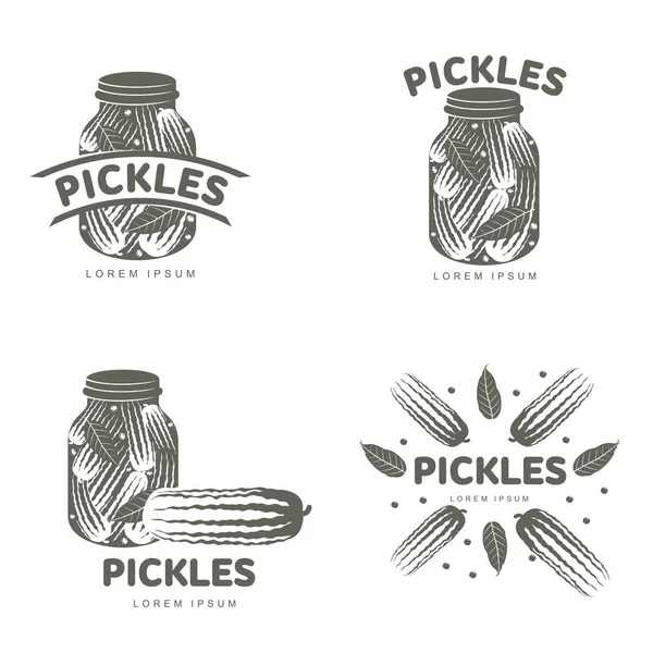 Modelos de logotipo de picles —  Vetores de Stock