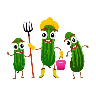 Salatalık çizgi film illüstrasyon