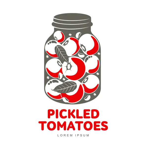 Pickles glass jar flat illustration — Stock Vector