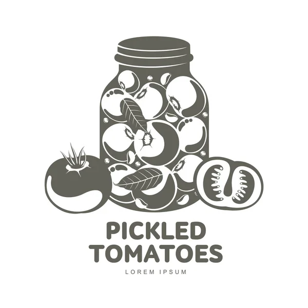 Pot en verre Pickles illustration plate — Image vectorielle