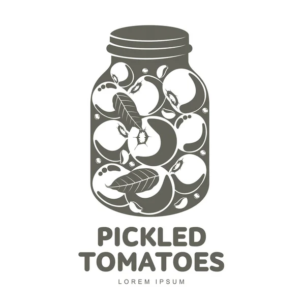 Pot en verre Pickles illustration plate — Image vectorielle