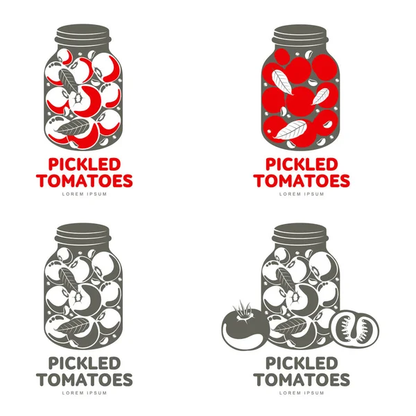 Pickles glass jar flat illustration — Stock Vector