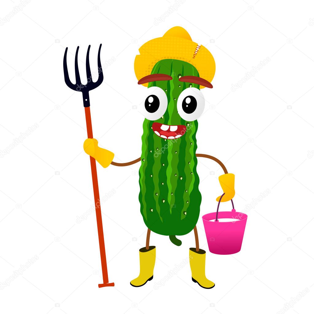 Cucumber cartoon illustration