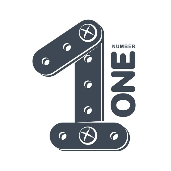 Numeric logo one — Stock Vector