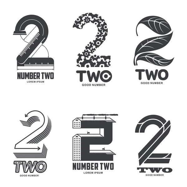 Numeric logo two — Stock Vector