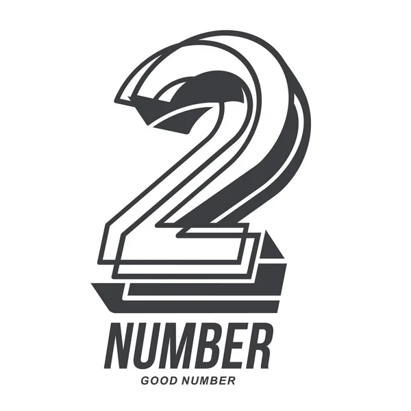 Logo numerico due — Vettoriale Stock