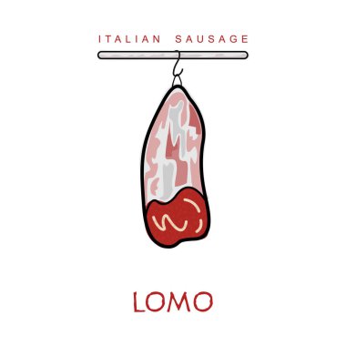 İtalyan sosis vektör çizim