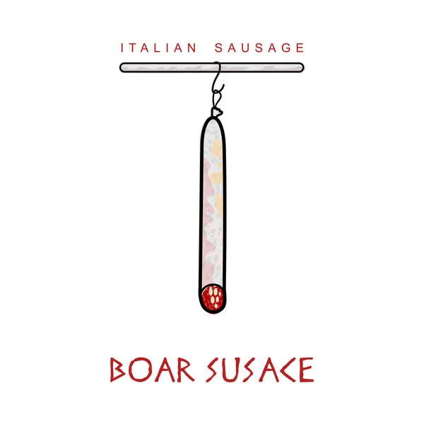 Italian sausage vector illustration — Stock Vector