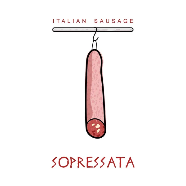 Illustrazione vettoriale salsiccia italiana — Vettoriale Stock