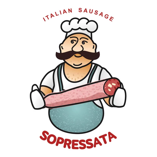 İtalyan sosis vektör çizim — Stok Vektör