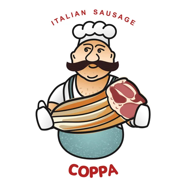 Italian sausage vector illustration — Stock Vector