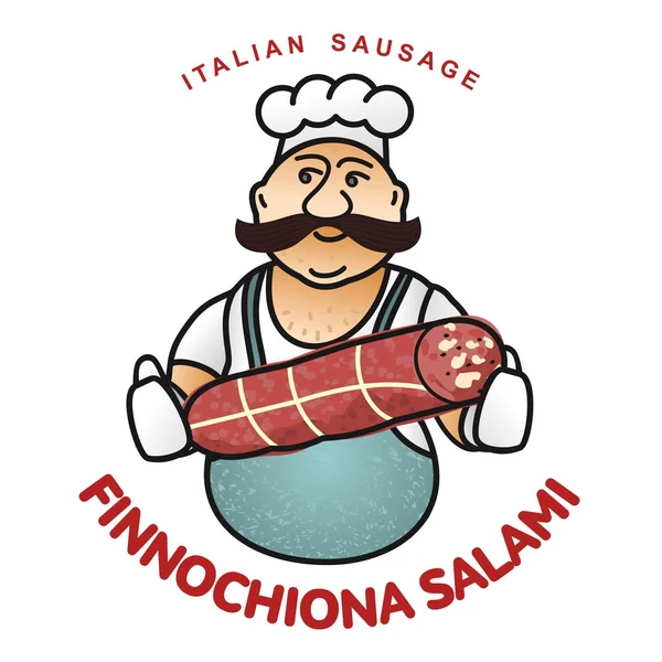 Italian sausage vector illustration — Stock Vector