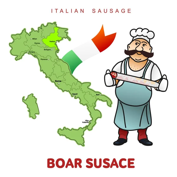 Italian sausage vector illustration — Stock Vector