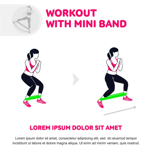 Workout with mini band — Stock Vector