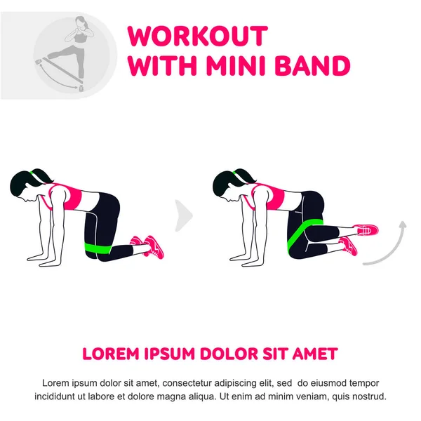 Workout with mini band — Stock Vector