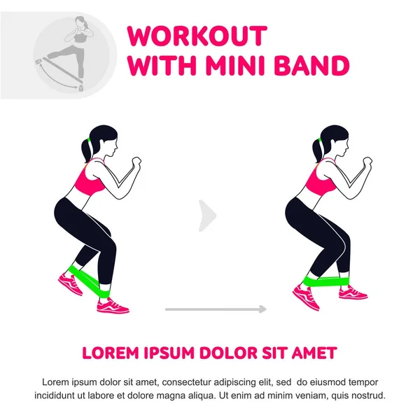 Workout with mini band — Stock Vector