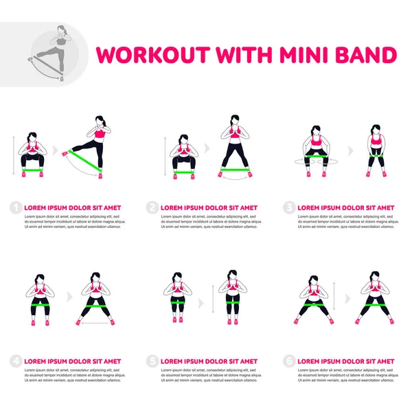 Workout with mini band — Stock Vector