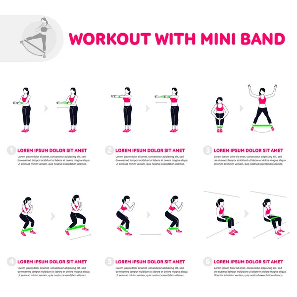 Workout with mini band — Stock Vector