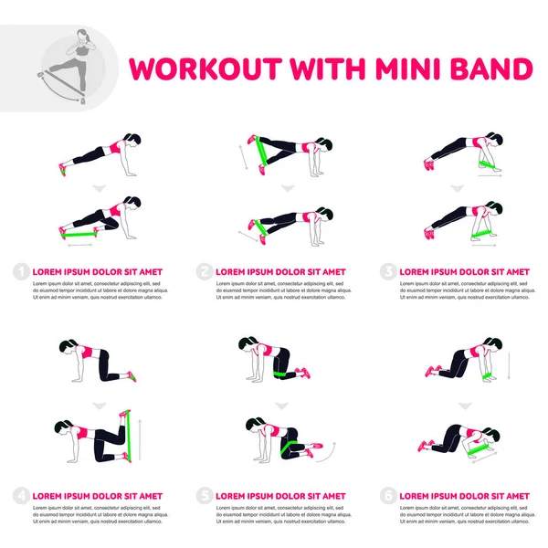 Entrenamiento con mini banda — Vector de stock