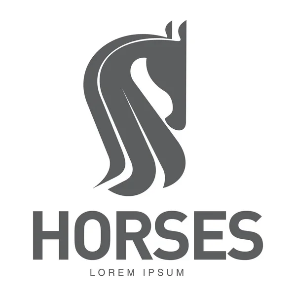 Plantilla de logotipo gráfico de perfil de caballo — Vector de stock