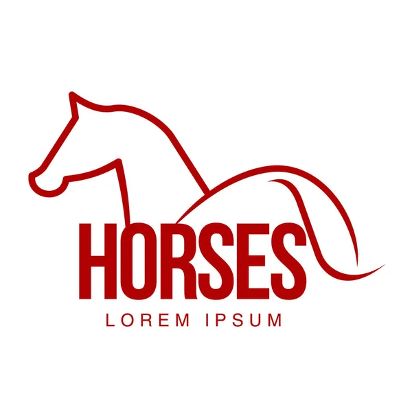 Plantilla de logotipo gráfico de perfil de caballo — Vector de stock