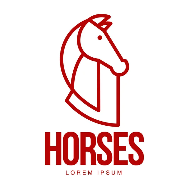 Plantilla de logotipo gráfico de perfil de caballo — Vector de stock