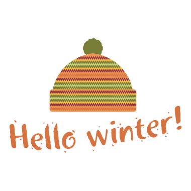 Yumuşak vintage renklerde kış kap illüstrasyonlar. Dağlar ve çam görüntü ile Mittens logo şablonlar. Beyaz arka plan üzerinde izole vektör çizimler.