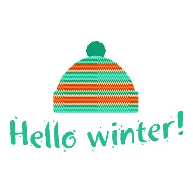 Yumuşak vintage renklerde kış kap illüstrasyonlar. Dağlar ve çam görüntü ile Mittens logo şablonlar. Beyaz arka plan üzerinde izole vektör çizimler.