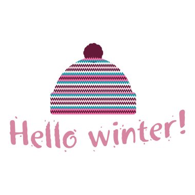 Yumuşak vintage renklerde kış kap illüstrasyonlar. Dağlar ve çam görüntü ile Mittens logo şablonlar. Beyaz arka plan üzerinde izole vektör çizimler.