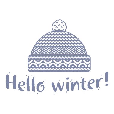 Yumuşak vintage renklerde kış kap illüstrasyonlar. Dağlar ve çam görüntü ile Mittens logo şablonlar. Beyaz arka plan üzerinde izole vektör çizimler.