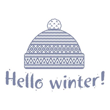 Yumuşak vintage renklerde kış kap illüstrasyonlar. Dağlar ve çam görüntü ile Mittens logo şablonlar. Beyaz arka plan üzerinde izole vektör çizimler.