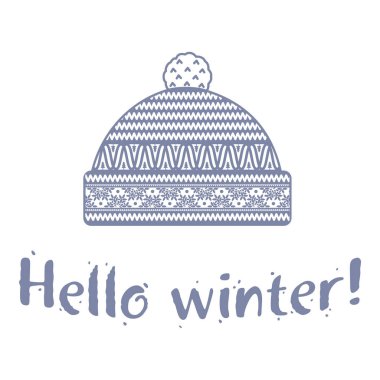 Yumuşak vintage renklerde kış kap illüstrasyonlar. Dağlar ve çam görüntü ile Mittens logo şablonlar. Beyaz arka plan üzerinde izole vektör çizimler.