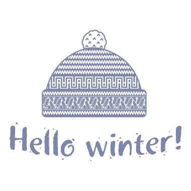 Yumuşak vintage renklerde kış kap illüstrasyonlar. Dağlar ve çam görüntü ile Mittens logo şablonlar. Beyaz arka plan üzerinde izole vektör çizimler.