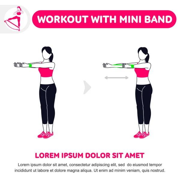 Träning Med Mini Band Fitness Aerobic Och Träning Träna Gymmet — Stock vektor