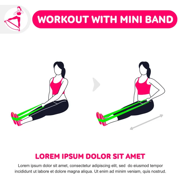 Träning Med Mini Band Fitness Aerobic Och Träning Träna Gymmet — Stock vektor