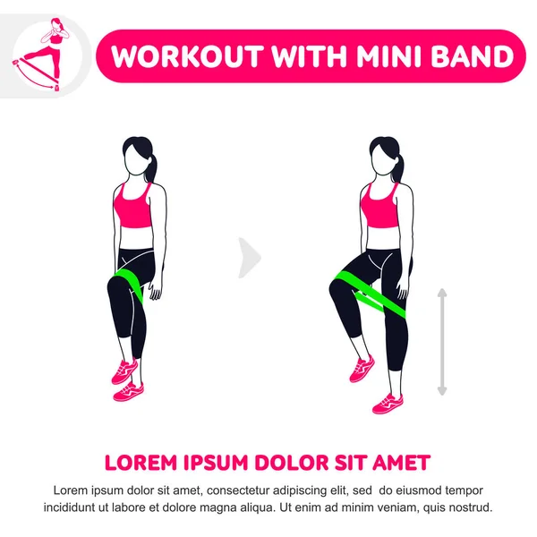 Träning Med Mini Band Fitness Aerobic Och Träning Träna Gymmet — Stock vektor