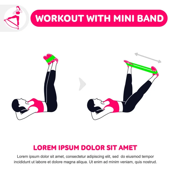 Träning Med Mini Band Fitness Aerobic Och Träning Träna Gymmet — Stock vektor