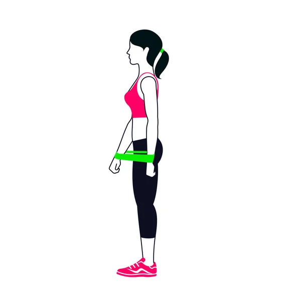 Entraînement Avec Mini Groupe Fitness Aérobic Exercice Dans Salle Gym — Image vectorielle